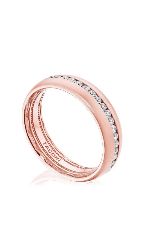 Diamond 14K Rose Gold Wedding Band 143-6FRDS