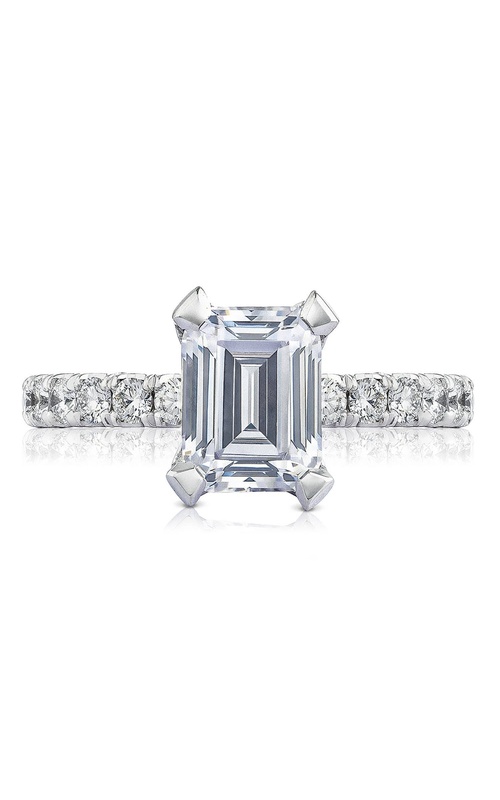 Petite Crescent 14K White Gold Engagement Ring HT254525EC85X65FW