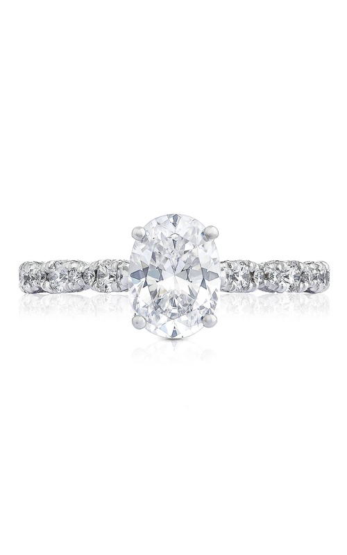 Petite Crescent 14K White Gold Engagement Ring HT2558OV8X6FW
