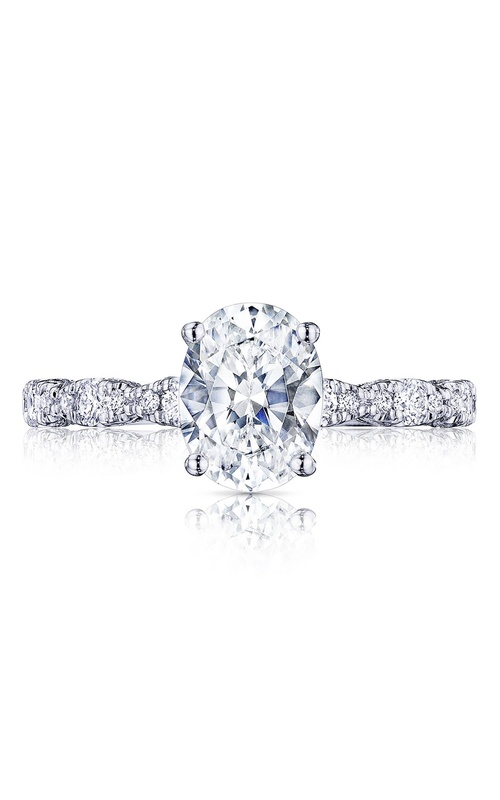 Petite Crescent 14K White Gold Engagement Ring HT2559OV85X65FW