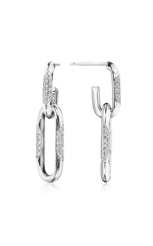 Double Link Earrings, Diamonds