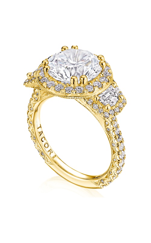 Round 3-Stone Engagement Ring