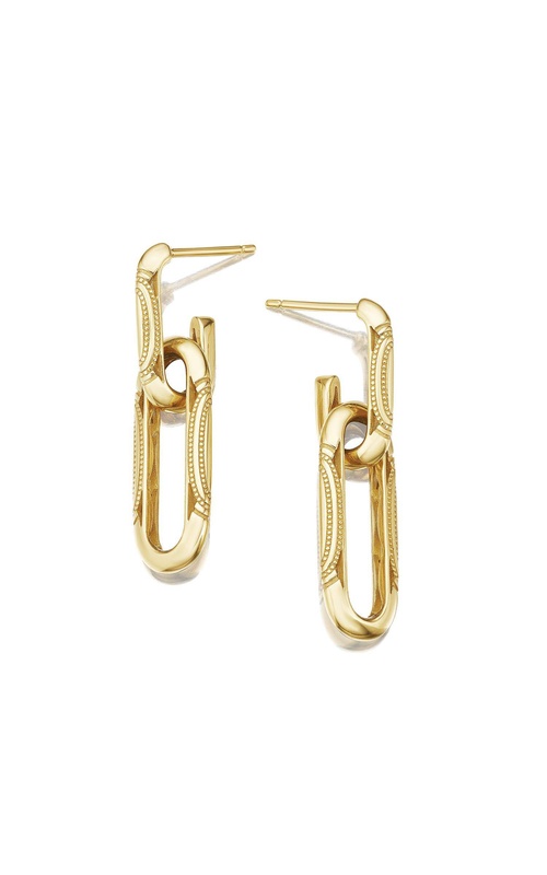Double Link Earrings, Milgrain