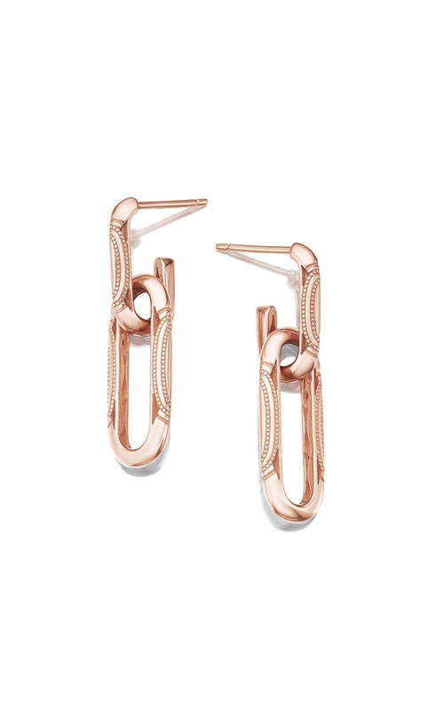 Double Link Earrings, Milgrain