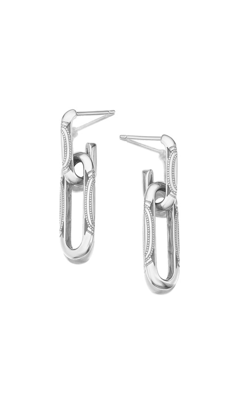 Double Link Earrings, Milgrain