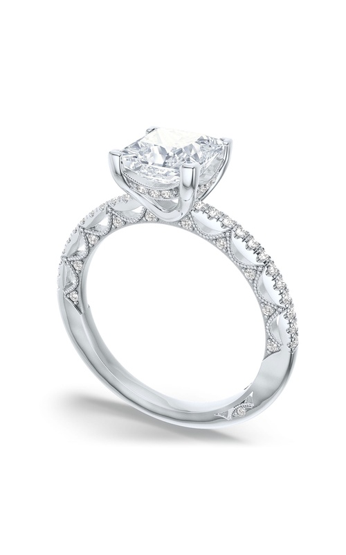 Lunetta Crescent 18K White Gold Engagement Ring 272017PR65W