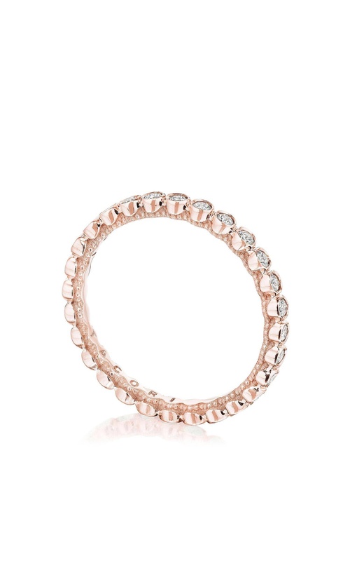Round Bezel Droplet Wedding Band with Diamond
