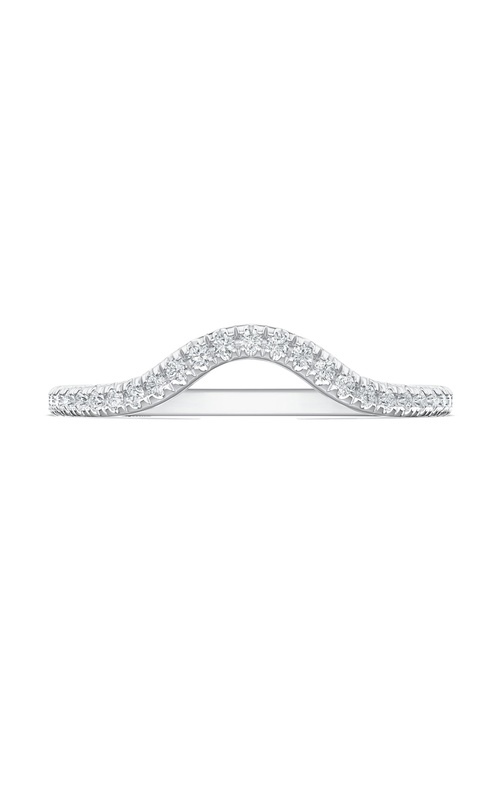 French Pavé Diamond Contour Wedding Band