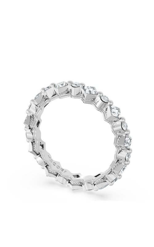 Carré and Round Diamond Wedding Band, 4.00mm