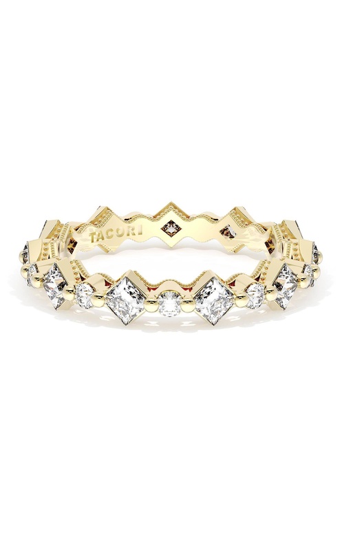 Carré and Round Diamond Wedding Band, 4.00mm