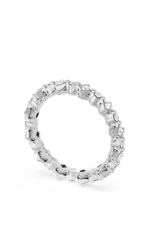 Carré and Round Diamond Wedding Band, 3.70mm