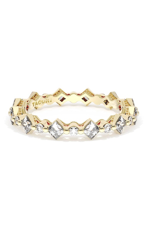 Carré and Round Diamond Wedding Band, 3.70mm