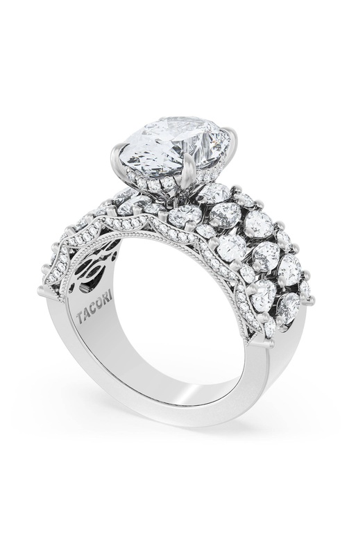 Oval Solitaire Engagement Ring w/ North South Marquise & Pear Band
