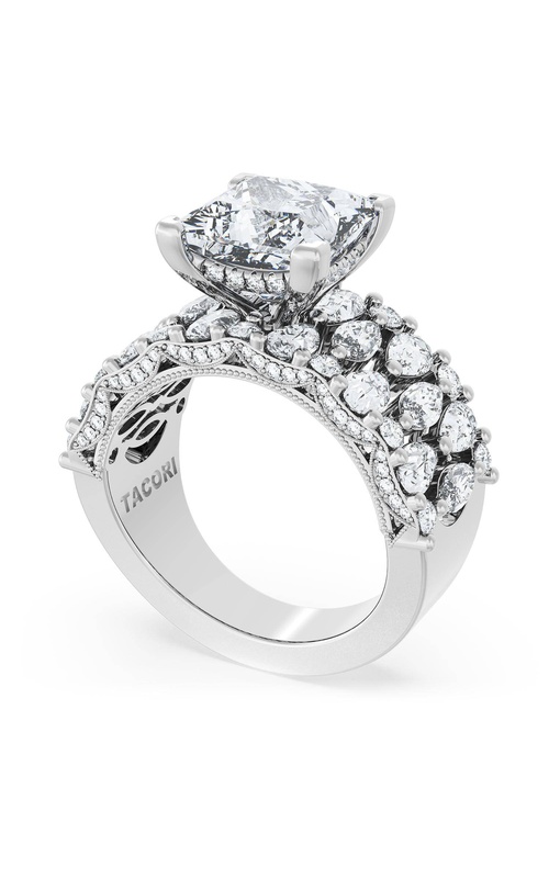 Princess Solitaire Engagement Ring w/ North South Marquise & Pear Band