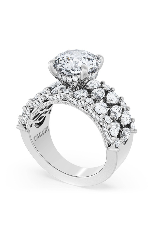 Round Solitaire Engagement Ring w/ North South Marquise & Pear Band