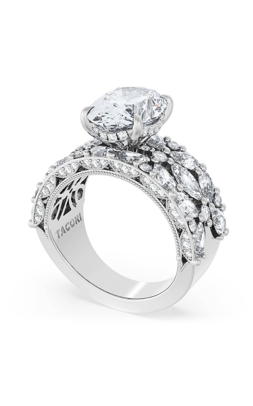 Oval Solitaire Engagement Ring w/ Marquise & Pear Band