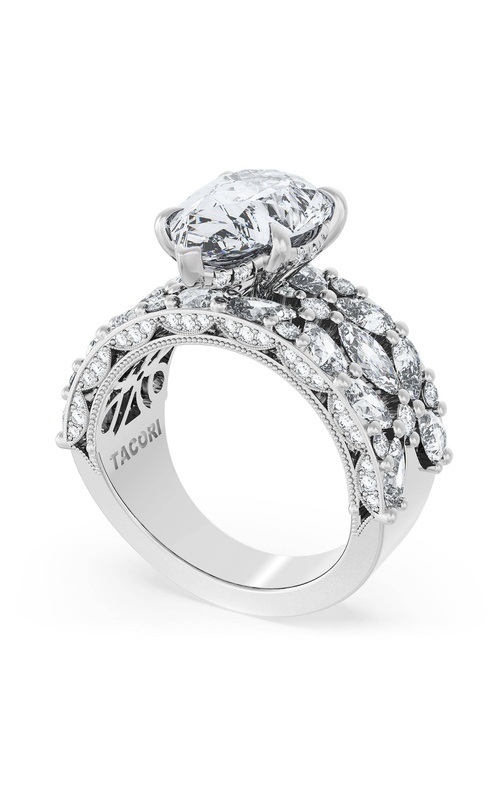 Pear Solitaire Engagement Ring w/ Marquise & Pear Band