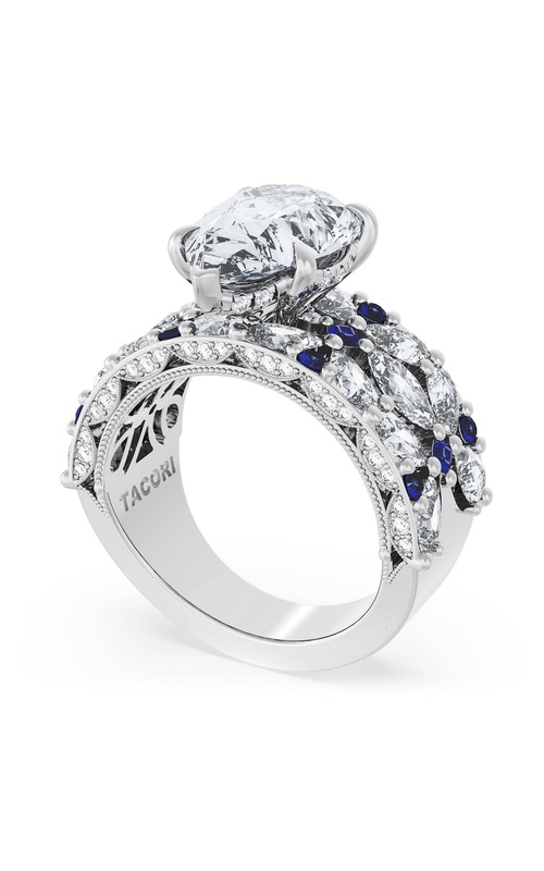 Pear Solitaire Engagement Ring w/ Marquise & Pear Band