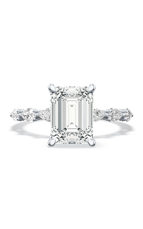 TACORI Sculpted Crescent Sidestone Emerald Engagement Ring 2687ec8x6