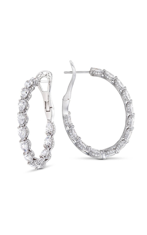 Pear Cut Oval Diamond Hoop Earrings