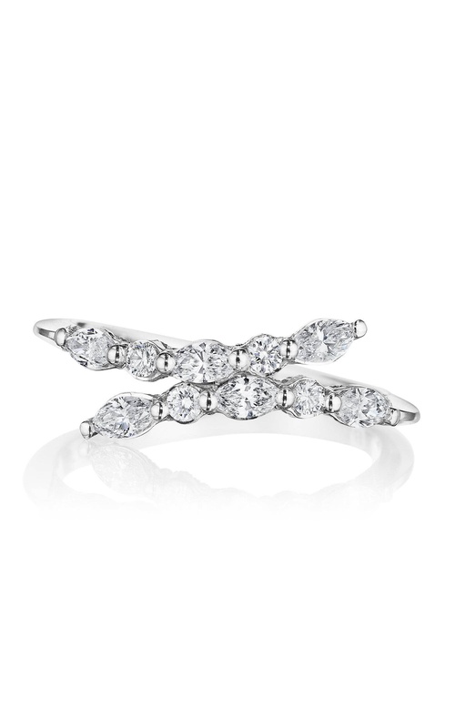 Marquise and Round Diamond Ring in 18kt White Gold