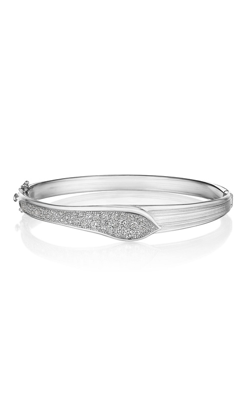 Petal Diamond Pavé Bangle in 18kt White Gold