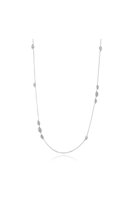 Petal Diamond Pavé Station 32 Necklace in 18kt White Gold