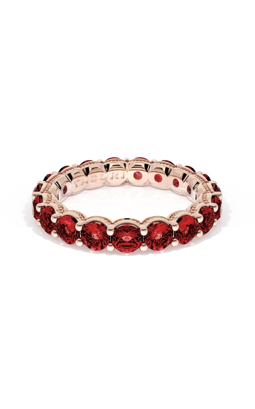 Round Cut Ruby Eternity Band in 18kt Rose Gold