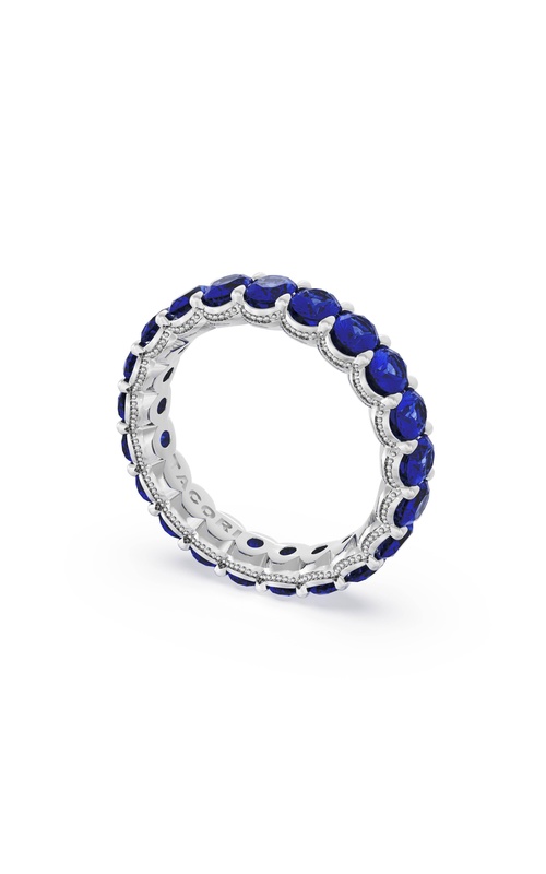 Oval Cut Blue Sapphire Eternity Band in 18kt White Gold