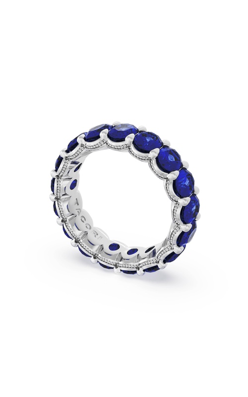 Oval Cut Blue Sapphire Eternity Band in 18kt White Gold