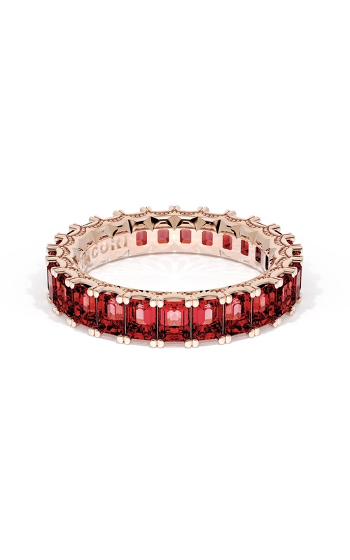 Emerald Cut Ruby Eternity Band in 18kt Rose Gold