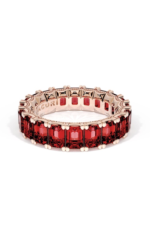 Emerald Cut Ruby Eternity Band in 18kt Rose Gold