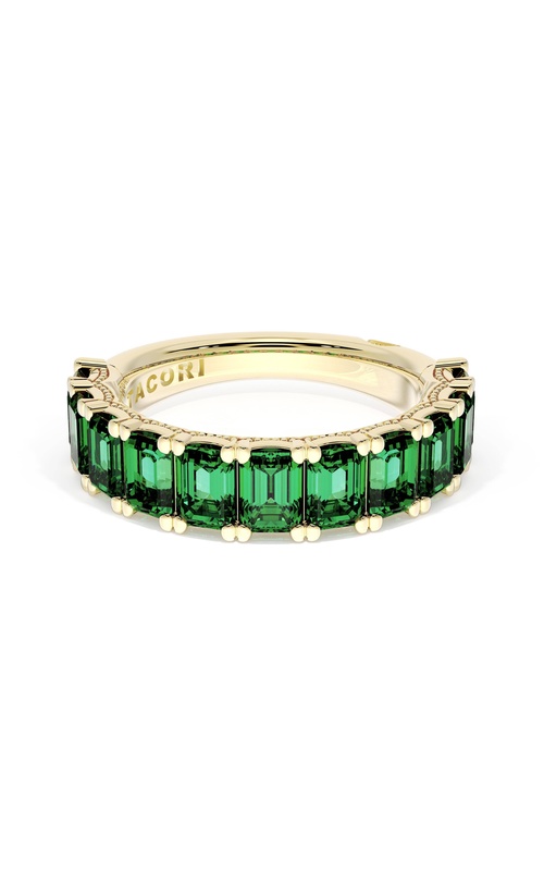 Emerald Cut Emerald Eternity Band in 18kt Yellow Gold