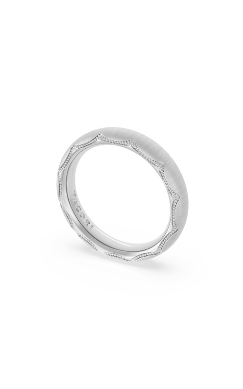 Satin Finish Wedding Band in 18kt White Gold