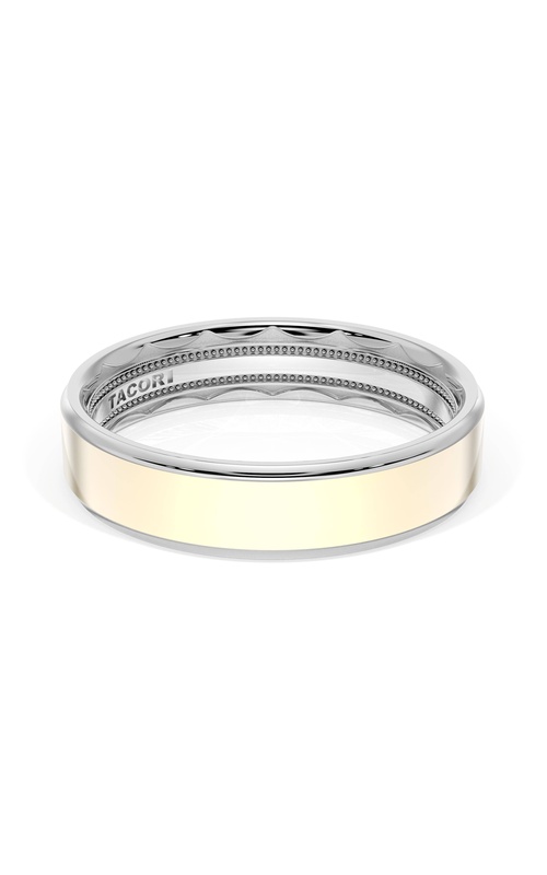 Flat High Polish Finish Wedding Band in 18kt White Gold & 18kt Yellow Gold