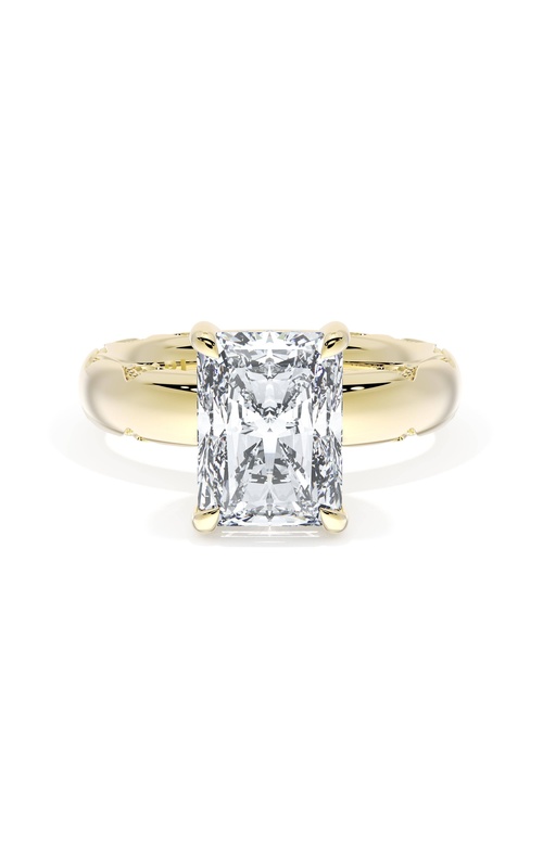 Radiant Solitaire Cigar Band Engagement Ring Radiant Solitaire Cigar Band Engagement Ring