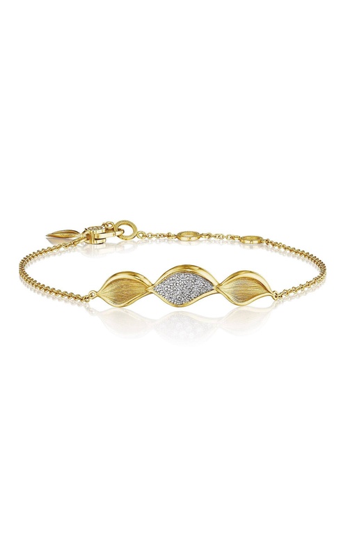 Petal Diamond Pavé Bracelet in 18kt Yellow Gold