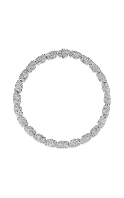 Multi Petal Diamond Necklace in Platinum