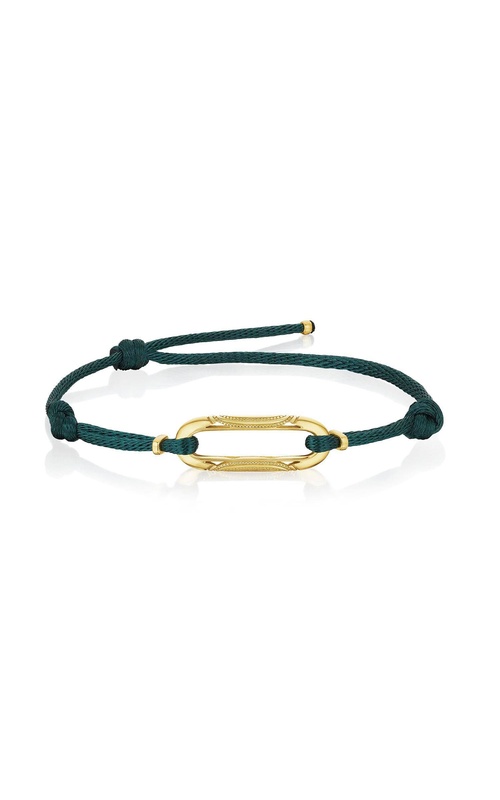 Link Bracelet on Emerald Cord
