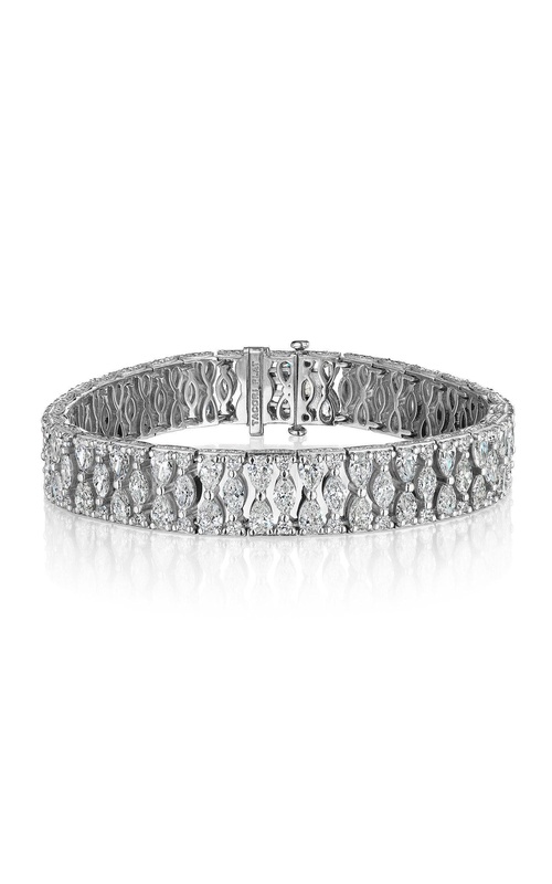 Geometric Tennis Bracelet in Platinum