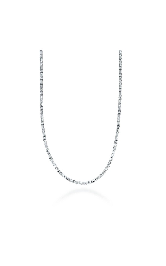Diamond Tennis Necklace, Baguette & Round