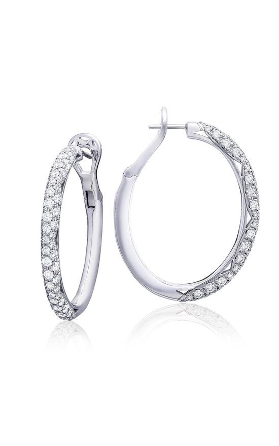 Hoop Earrings, Oval Full Diamond