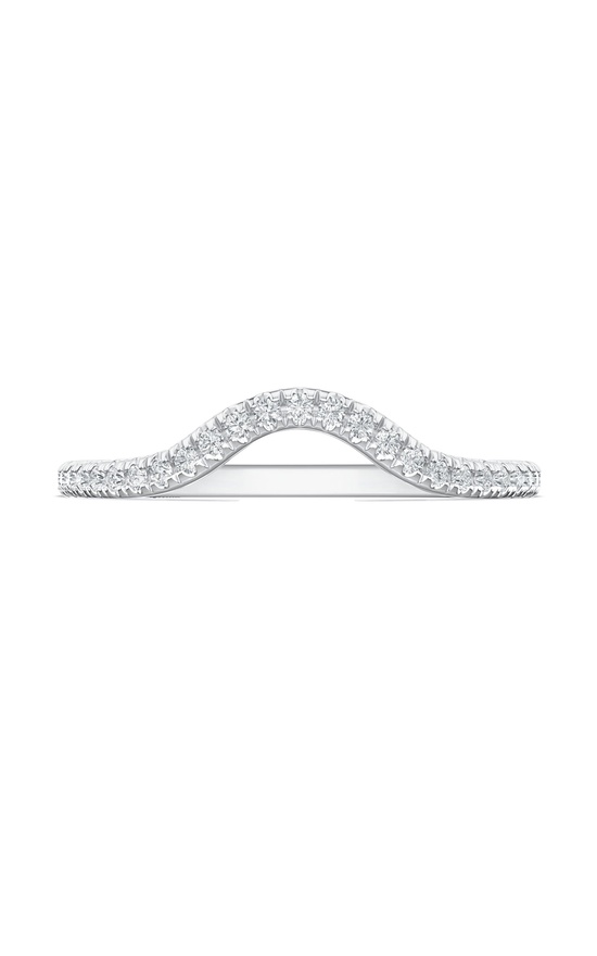 French Pavé Diamond Contour Wedding Band