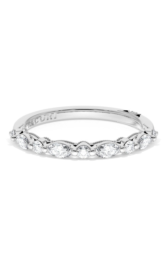 Marquise and Round Diamond Wedding Band, 2.20mm