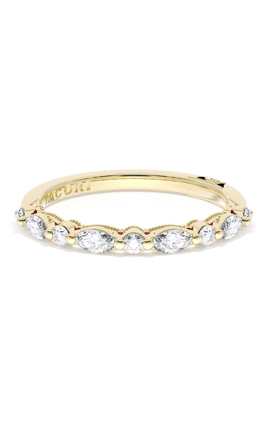 Marquise and Round Diamond Wedding Band, 2.20mm