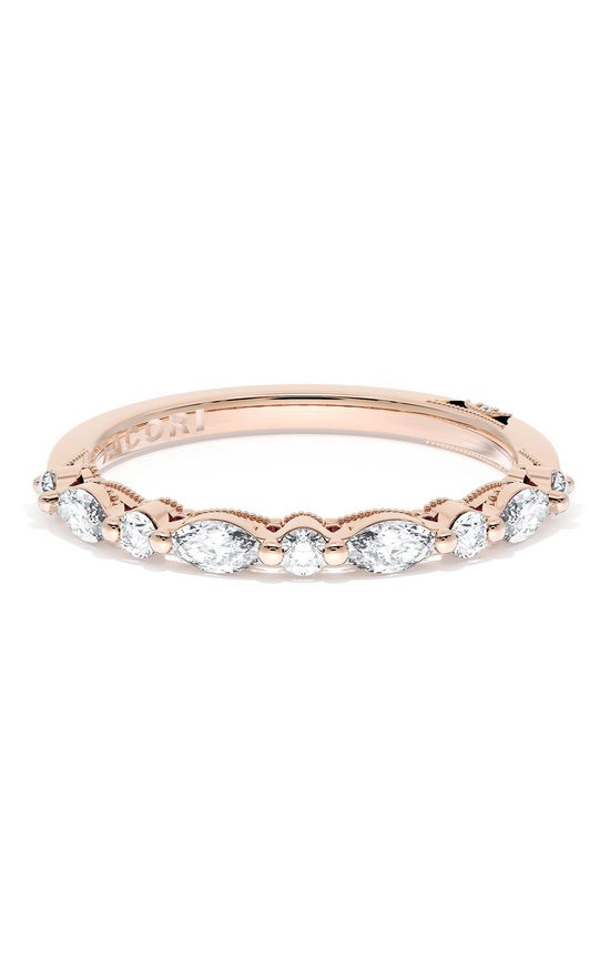 Marquise and Round Diamond Wedding Band, 2.20mm