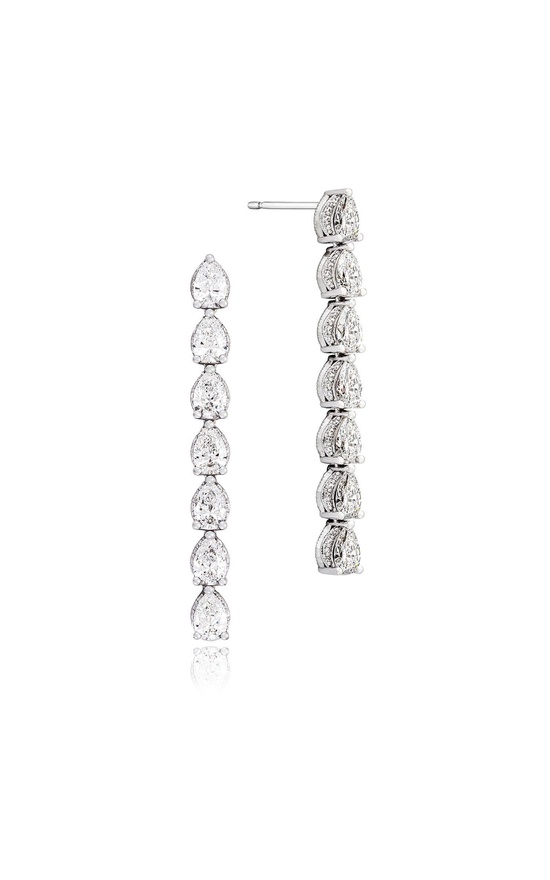 Pear Diamond Drop Earrings