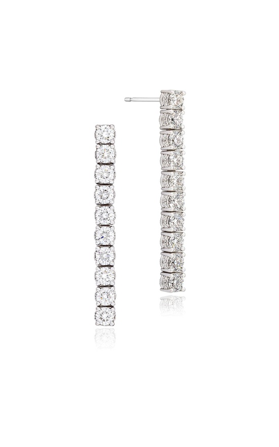 Round Diamond Drop Earrings