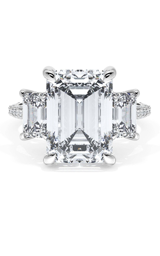 Emerald 3-Stone Engagement Ring