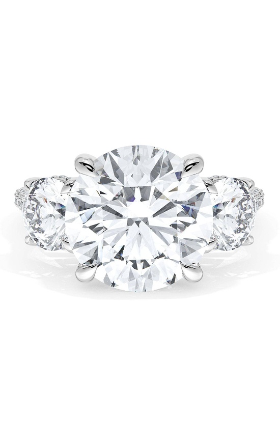 Round 3-Stone Engagement Ring
